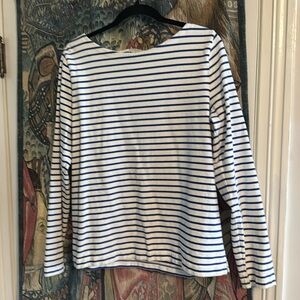 J Crew Boat Neck Striped Shirt